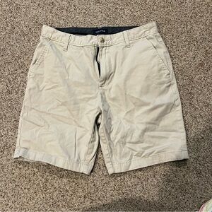 Nautica Tan Flat Front Shorts with Classic Style